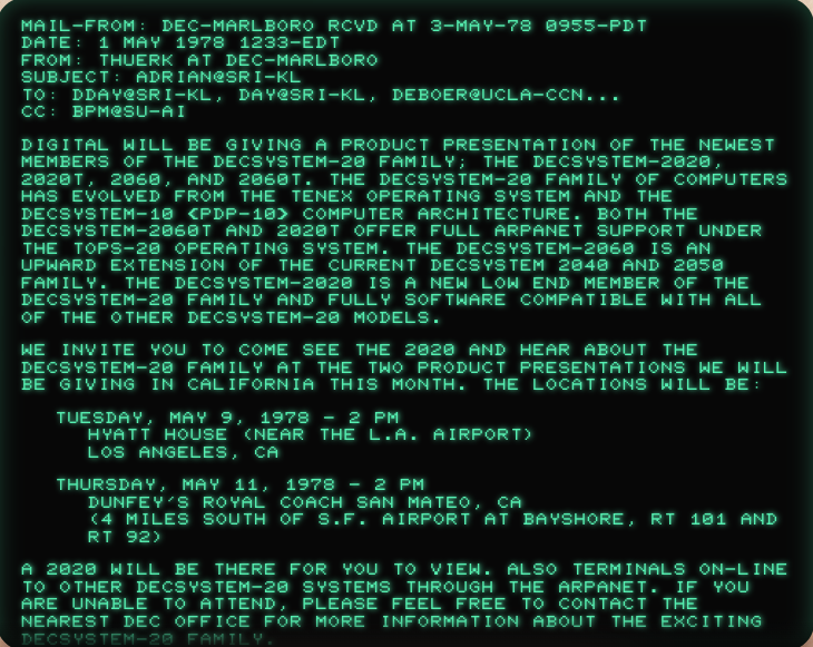 The Email That Opened the Gates: The First Spam (1978) and the Real Lesson for Today