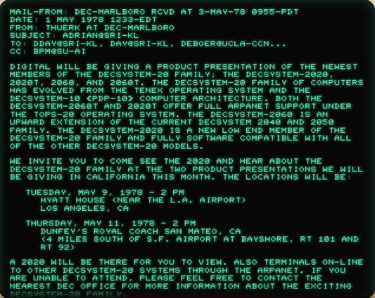 The Email That Opened the Gates: The First Spam (1978) and the Real Lesson for Today